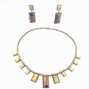 Tiger's Eye Demi Parure Earrings & Necklace Set